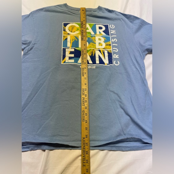 Mens Carnival Caribbean Crusing Light Blue Short Sleeve T-Shirt Size XL - Picture 4 of 5